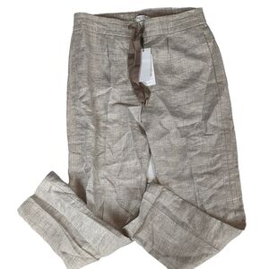 Reiss oatmeal Claude linen pants size 4
